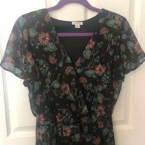 Floral Short-Sleeved Romper